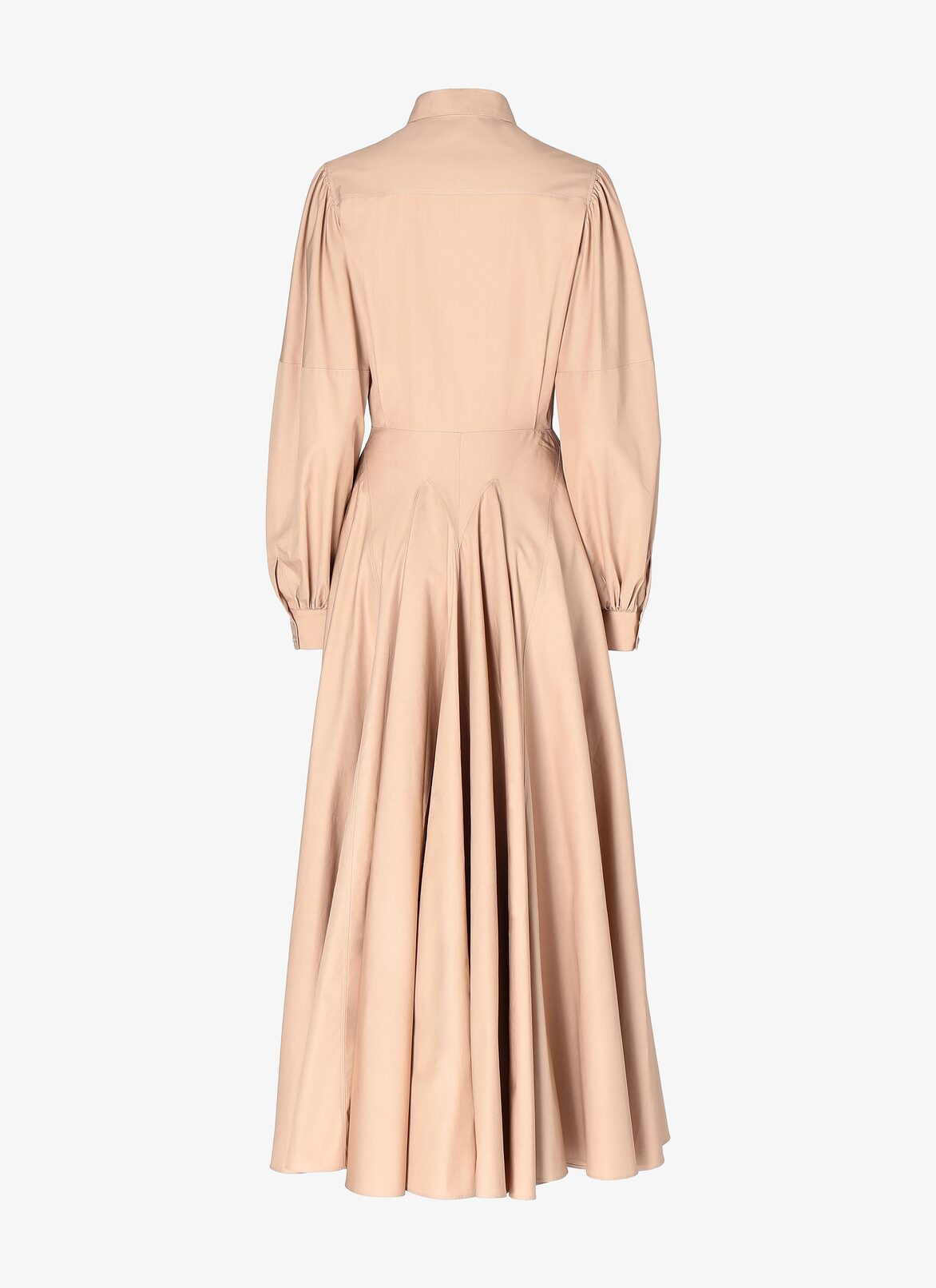 LONG SLEEVE DRESS POPELINE JAPONAISE ROSE NUDE ALAÏA PALE PINK  LONG SLEEVE DRESS POPELINE JAPONAISE ROSE NUDE